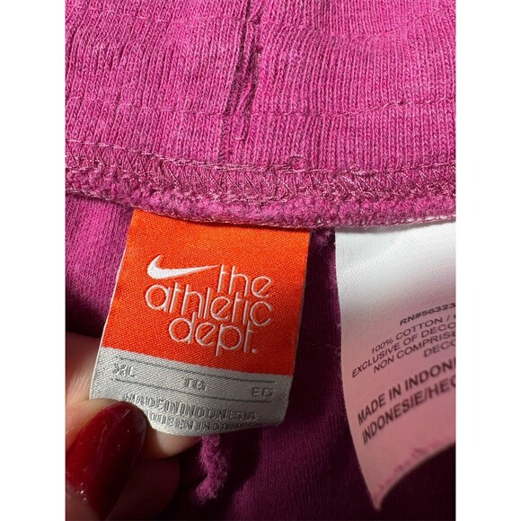 Nike Womens Sweatpants XL Pink Wide-Leg Drawstring Piped Athleisure - Picture 9 of 11
